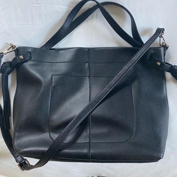 Black Vegan Leather Crossbody Bag - Picture 1 of 10
